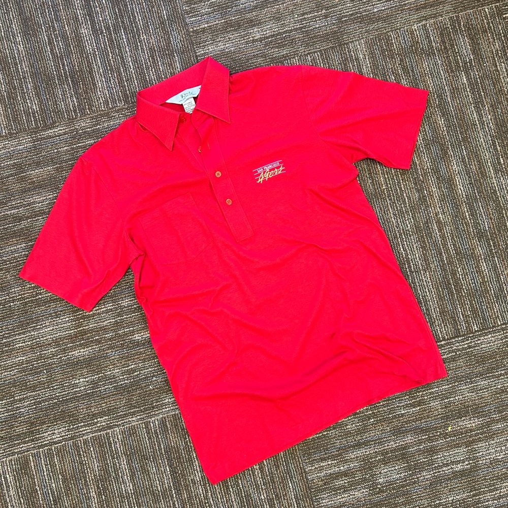 Vintage 1980s San Francisco 49ers Red Casual Button Down Shirt - NWOT